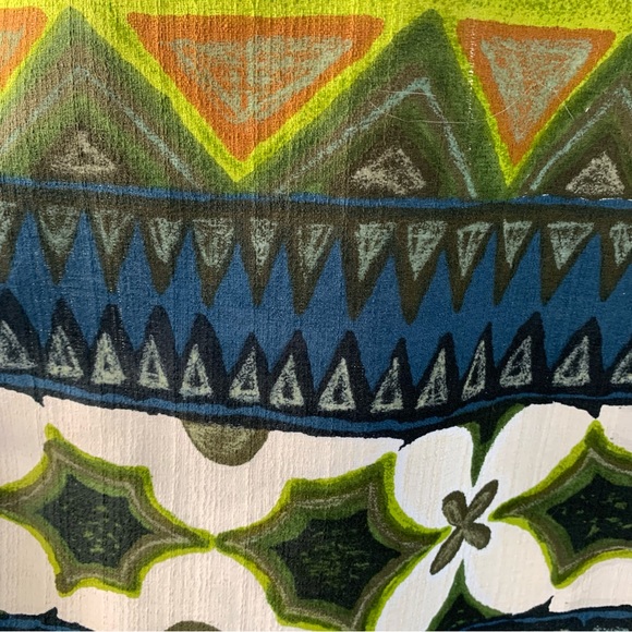 🌺 “Keone” Vintage Hawaiian Barkcloth Muumuu Maxi-Dress size XS 🌺 - Picture 10 of 12